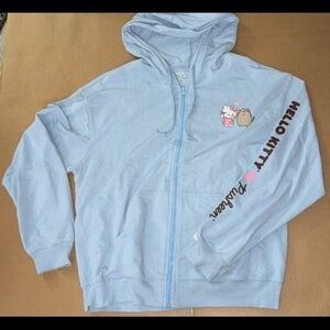 Hello Kitty Blue Hoodie with Pusheen Design